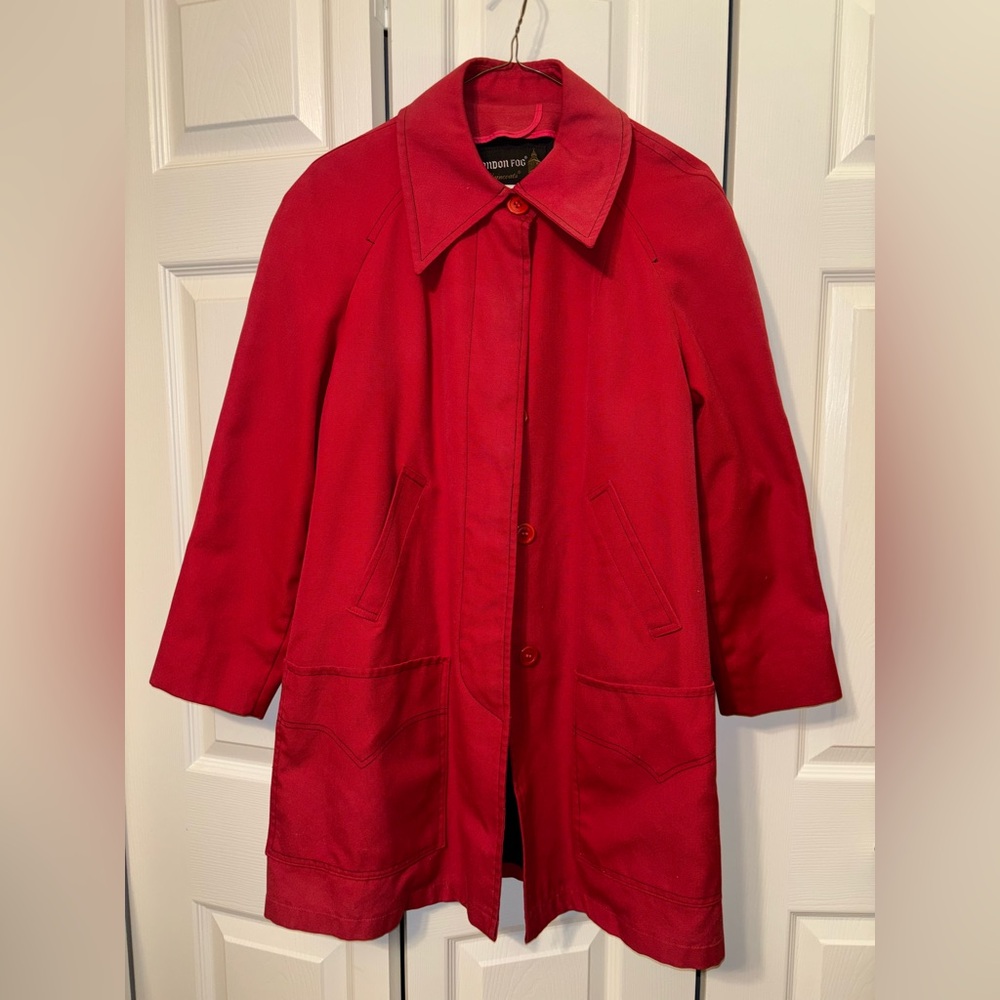 London Fog Vintage Red Trench Coat